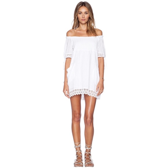 Tularosa Quinn Smocked Dress In White - Picture 5 of 6